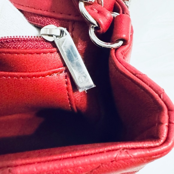 💯 Authentic Chanel Classic Rectangular Mini Flap Dark Red - Picture 5 of 13